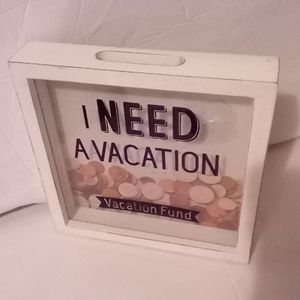 Tabletop vacation Fund glass and wood box